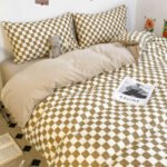 Solid Color Double Stitching Washed Cotton Duvet Cover Bedding - Image 2