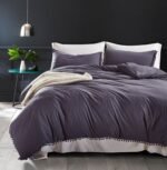 Home Textile Three-piece Duvet Cover Bedding Solid Color Duvet Cover Kit - Image 10
