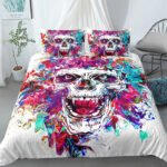 Halloween Skull Print Down Quilt Cover Suit Gothic - Image 8