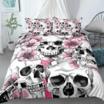 Halloween Skull Print Down Quilt Cover Suit Gothic - Image 9
