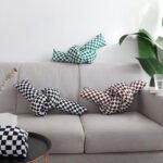 Checkerboard Twist Pillow Knotted Sofa Decorative Cushions